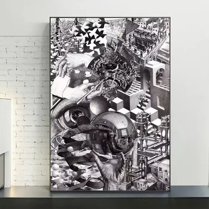 Affiche d'art géométrique psychédélique surréaliste