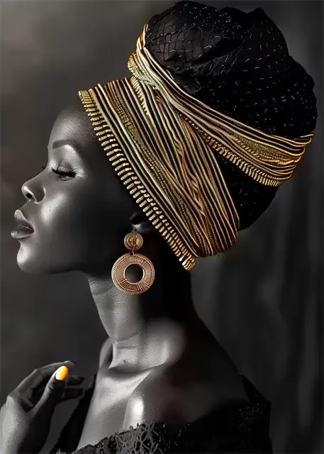 Femme africaine fleur toile impression affiches HD mur Art toile peinture noir femme Art mode maison