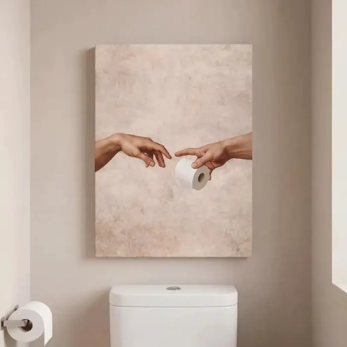 Impressions sur toile Michelangelo Toilet Paper