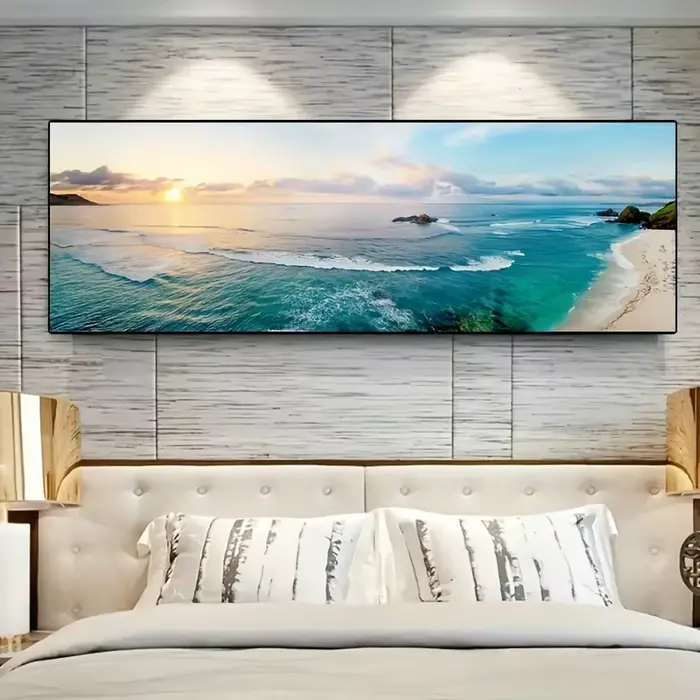 Toile d'art de mer de paysage naturel de grande taille