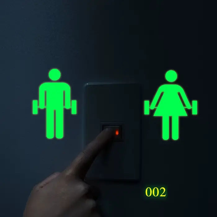 Autocollant mural lumineux pour porte de toilettes