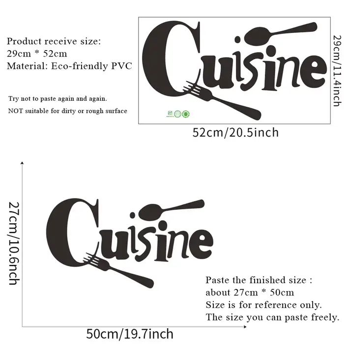 Autocollants muraux de Cuisine avec Slogan anglais