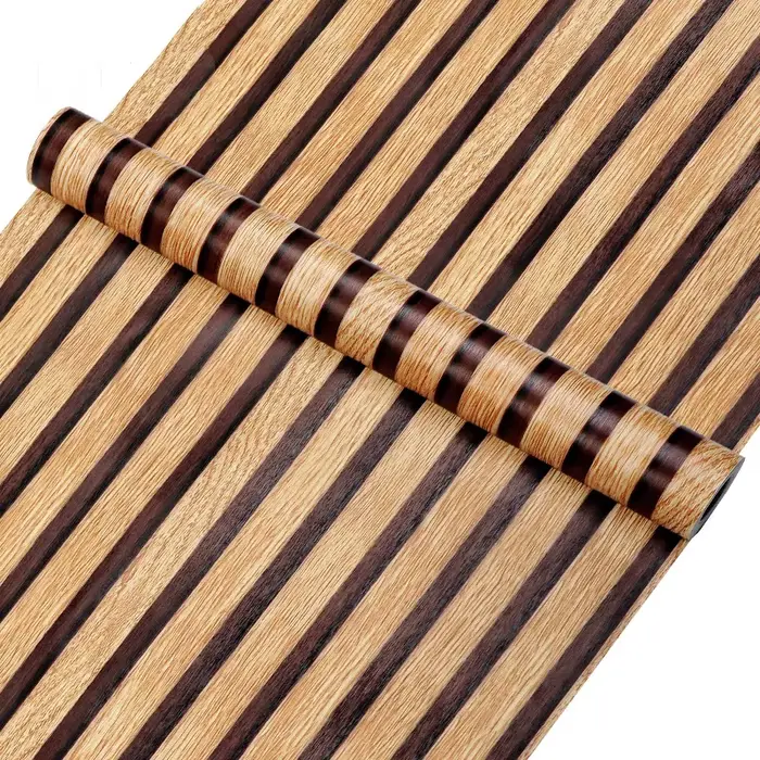 Papier peint auto-adhésif rayé imperméable et résistant à l'huile de 45 cm
