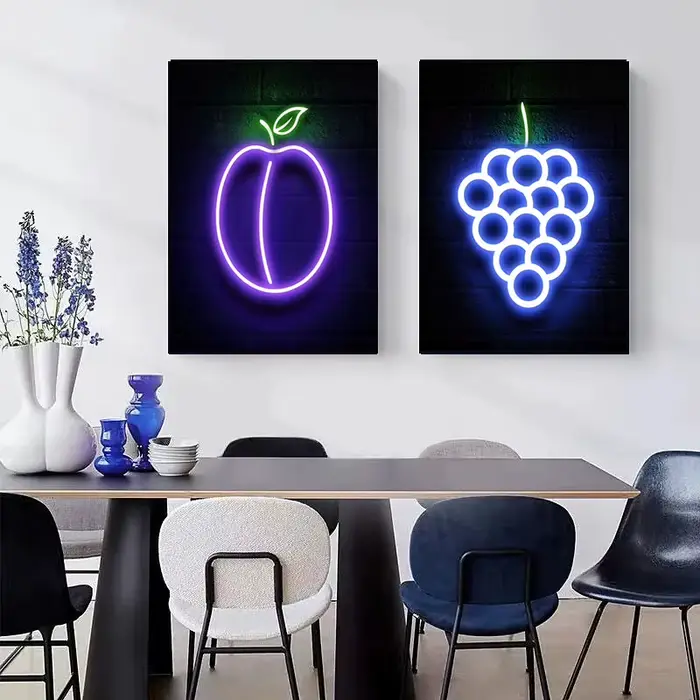 Affiche en néon d'ananas