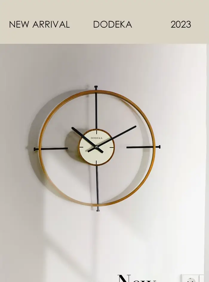 Horloge nordique, horloge murale de salon