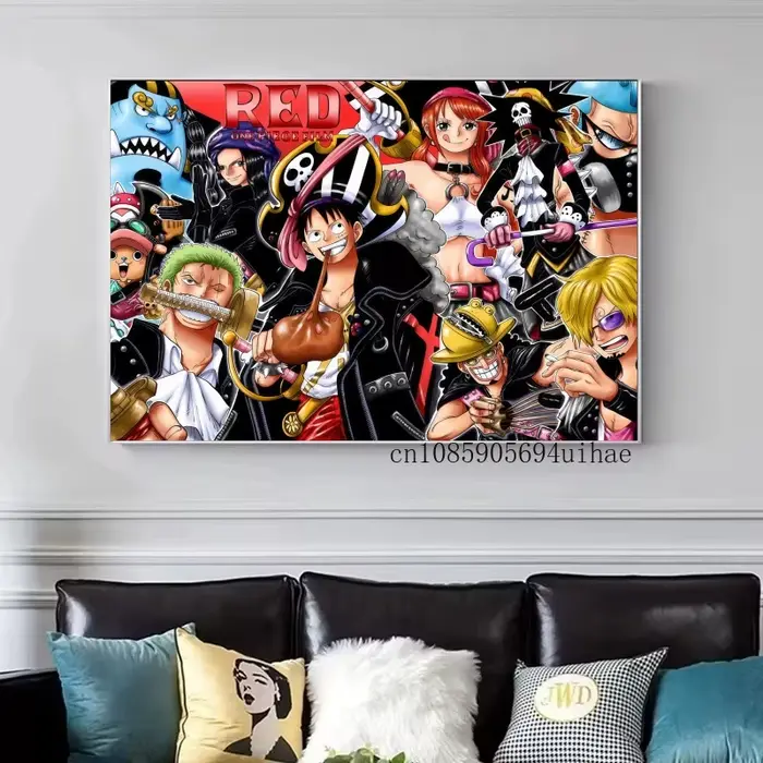 Affiche de personnage de dessin animé Luffy classique