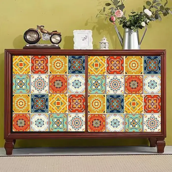 Carrelage de panneaux muraux Peel & Stick – Autocollant mosaïque imperméable et résistant à l'huile de 40cm pour armoire/tiroir (mise à niveau domestique de bricolage)