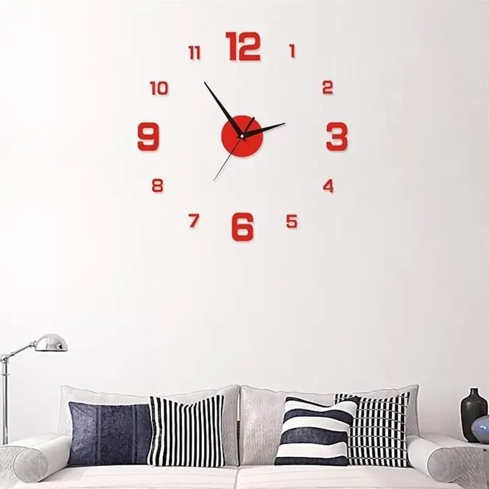 Horloge murale 3D lumineuse sans cadre