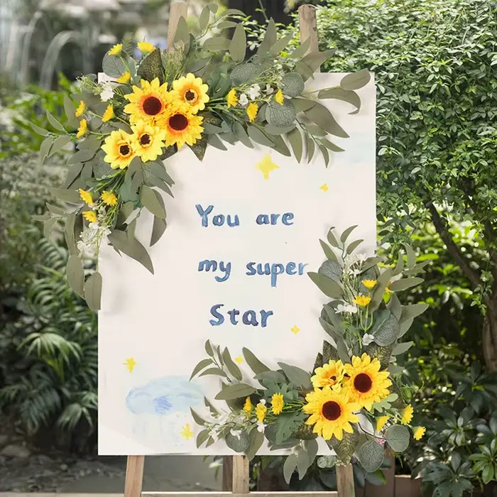 Guirxiété murale de fleurs artificielles pour mariage