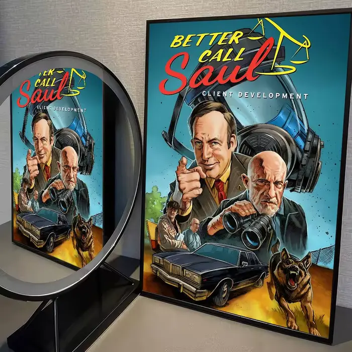 Affiches de film classique Better Call Saul, affiche d'art auto-adhésive de qualité HD, affiches rét