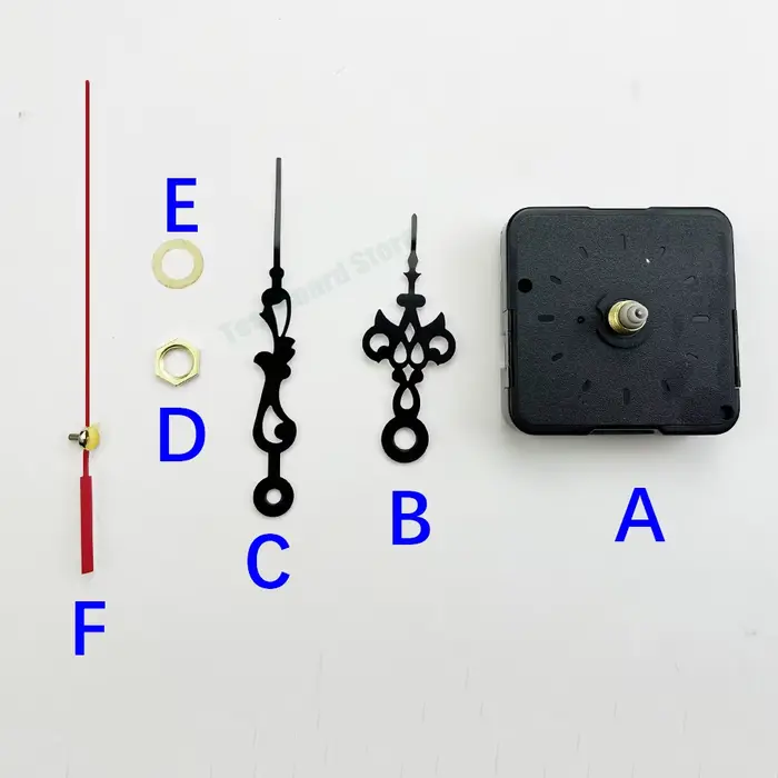 1 ensemble de mouvements d'horloge silencieux avec aiguilles