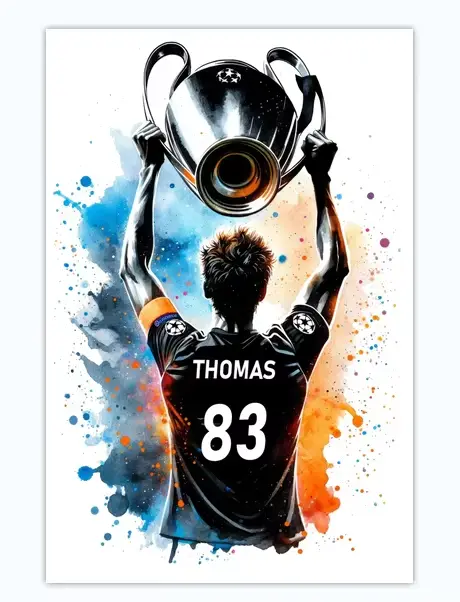 Affiche personnalisée de joueur de Football, votre nom et numéro sur le joueur de Football, toile d'