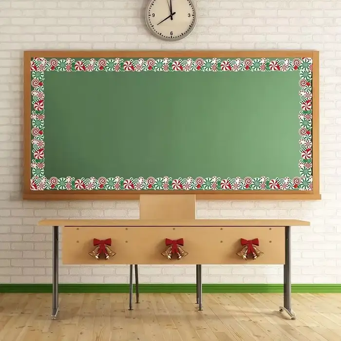 Autocollant décoratif de bordure de bonbons de noël