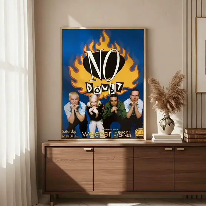 Affiche sur toile « No D-Doubt » avec peinture et calligraphie