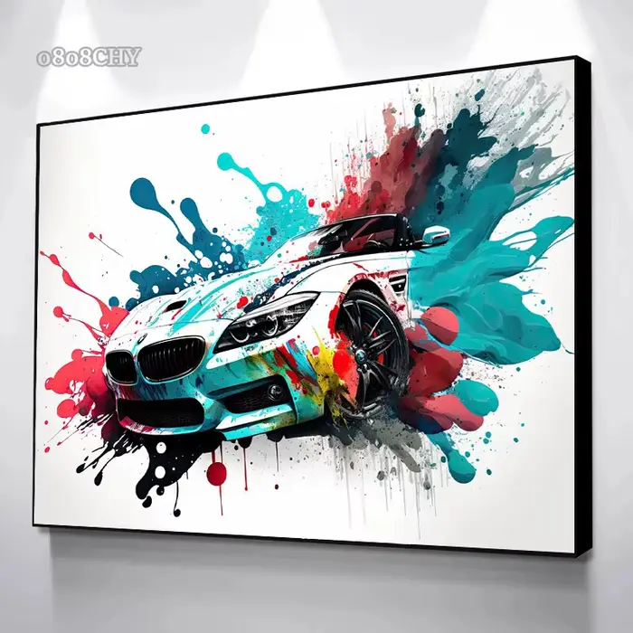 Peinture sur toile de véhicules d'art coloré abstrait