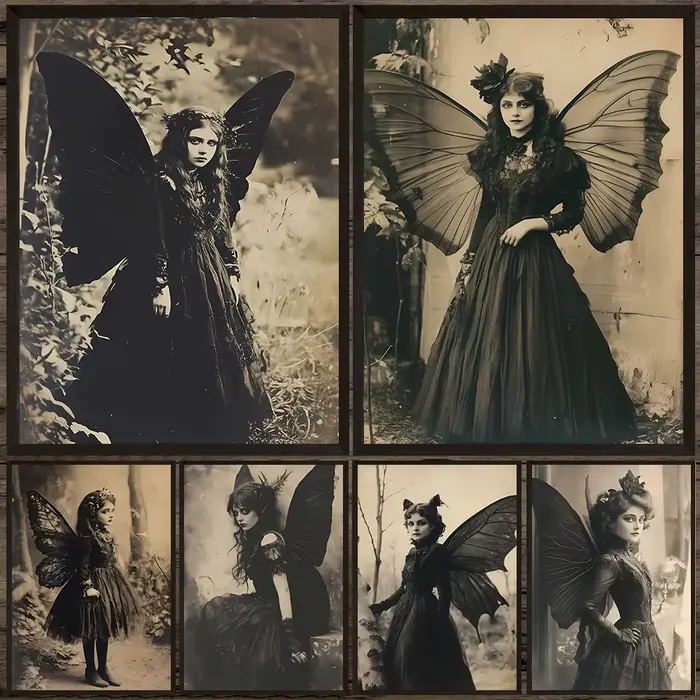 Fées sombres éphémère, peinture sur toile d'art mural Vintage