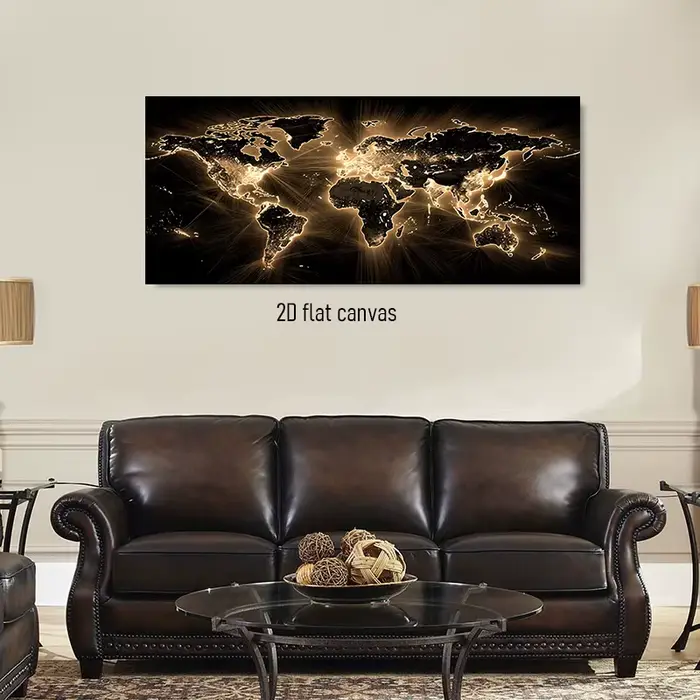 1 pièces moderne noir or carte du monde décoration peinture salon canapé fond tenture murale