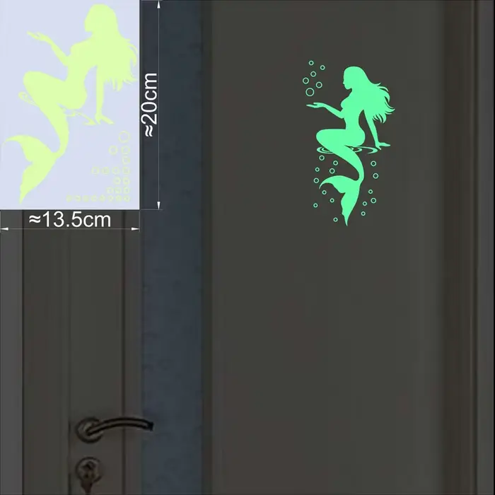 Stickers muraux sirène plonger oyants pour la décoration de la maison, autocollant de signe HODoor, 