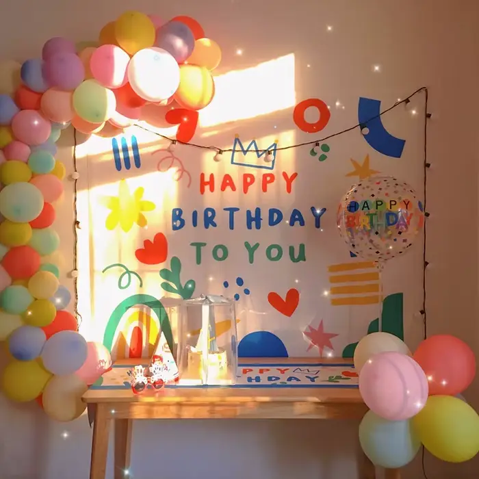 Tapisserie murale mignonne pour anniversaire