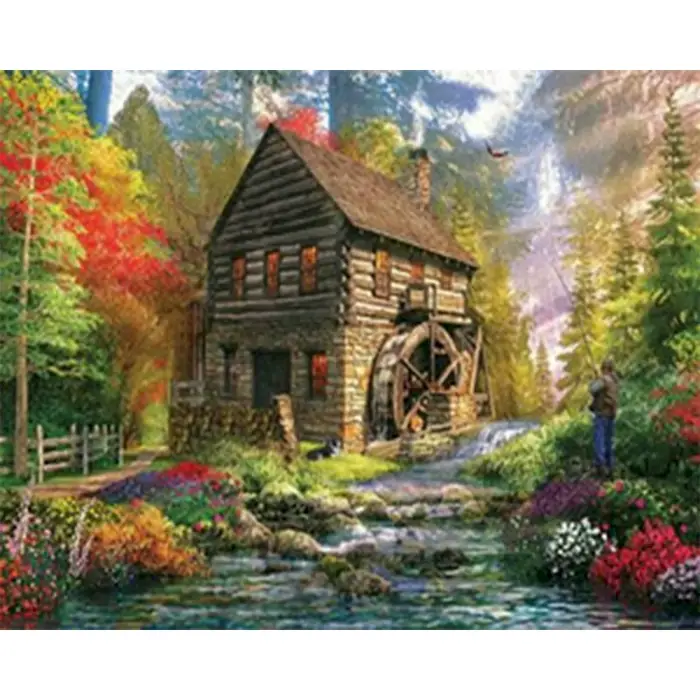 Gatyztoire – peinture par numéros sans cadre, 60x75cm, pour adulte, enfant, paysage quatre saisons, 