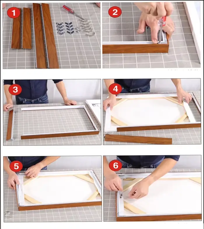 Cadre de peinture à l'huile sur toile en alliage d'aluminium