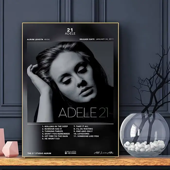 Chanteur Adele affiche HD Art collant mur étanche maison salon Bar décoration