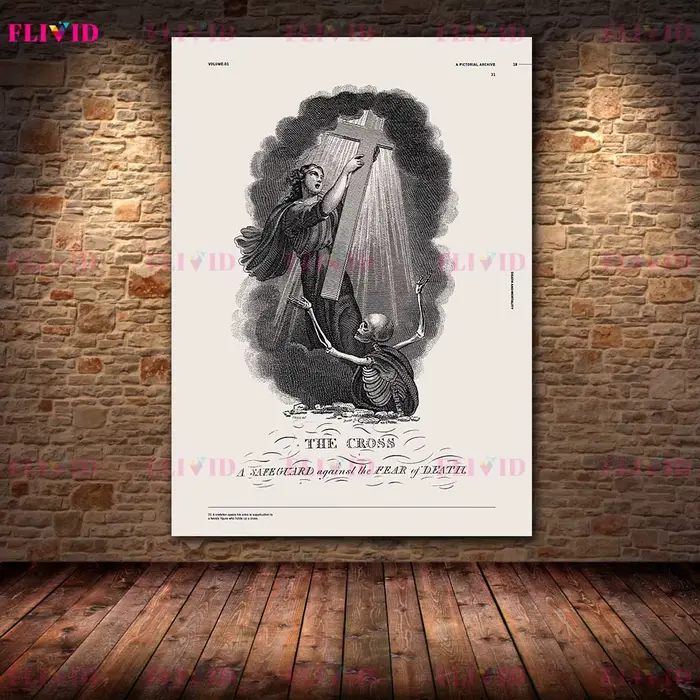 Peinture sur toile vintage gravée « Danse de la mort »