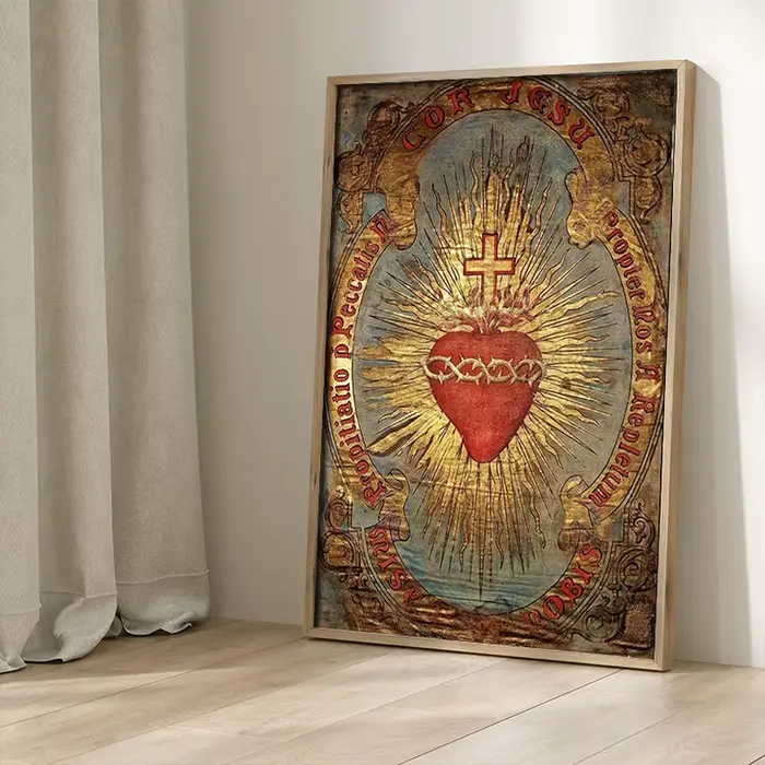 Toile de peinture sans cadre du Sacré-Cœur de Jésus