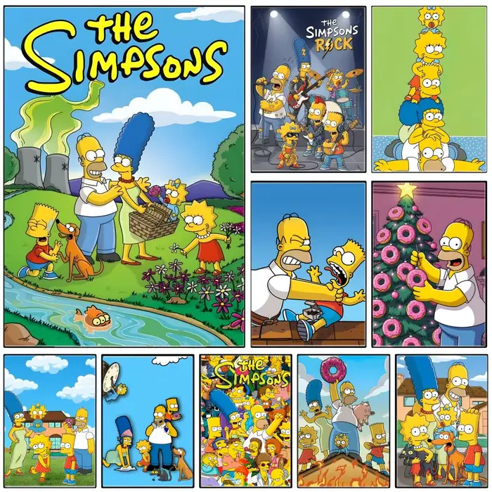 Affiche autocollante de dessin animé classique T-The S-Simpsons