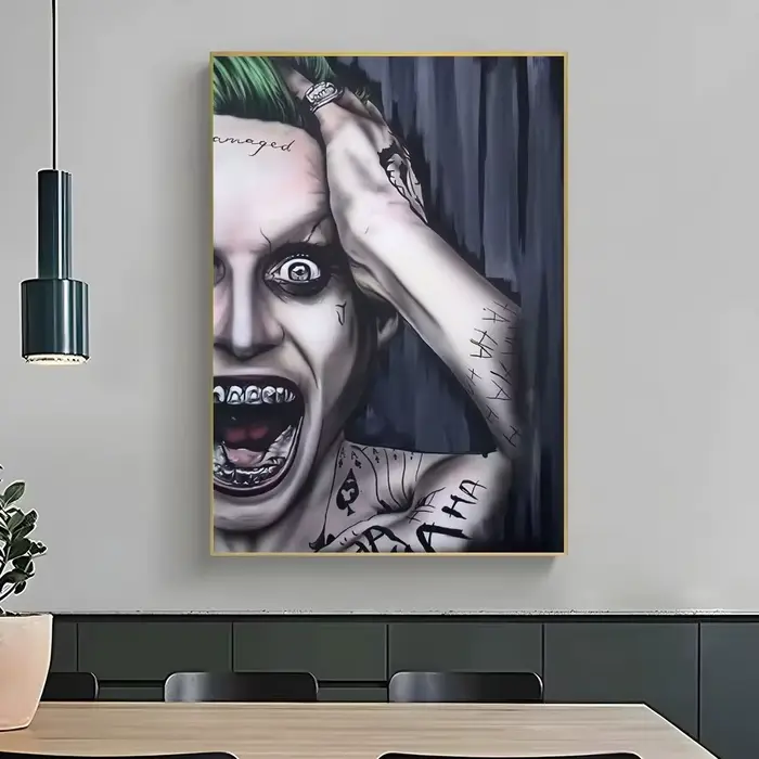 Affiche de Film Classique Rétro Imprimée en Papier, Autocollant HD Étanche J-joker H-Harley Quinn, D
