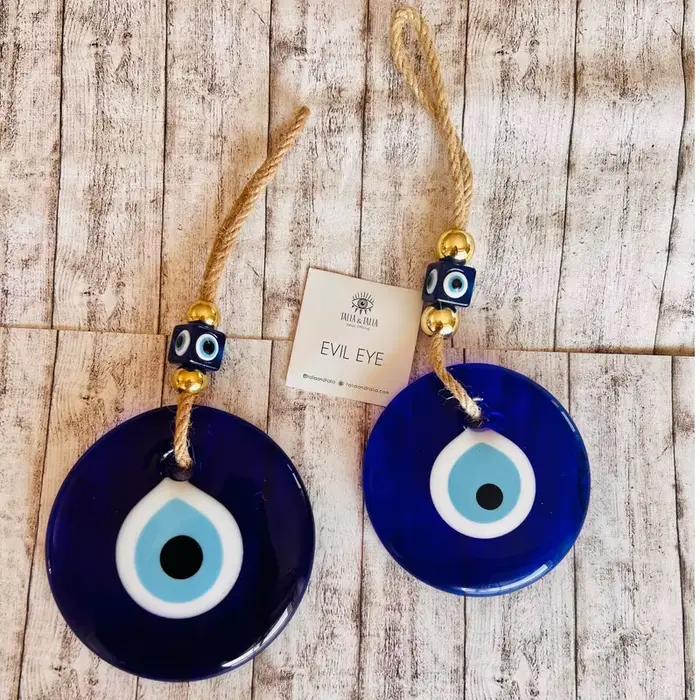 Mauvais œil tenture murale verre bleu oeil mur charme décor à la maison idée cadeau Protection de la