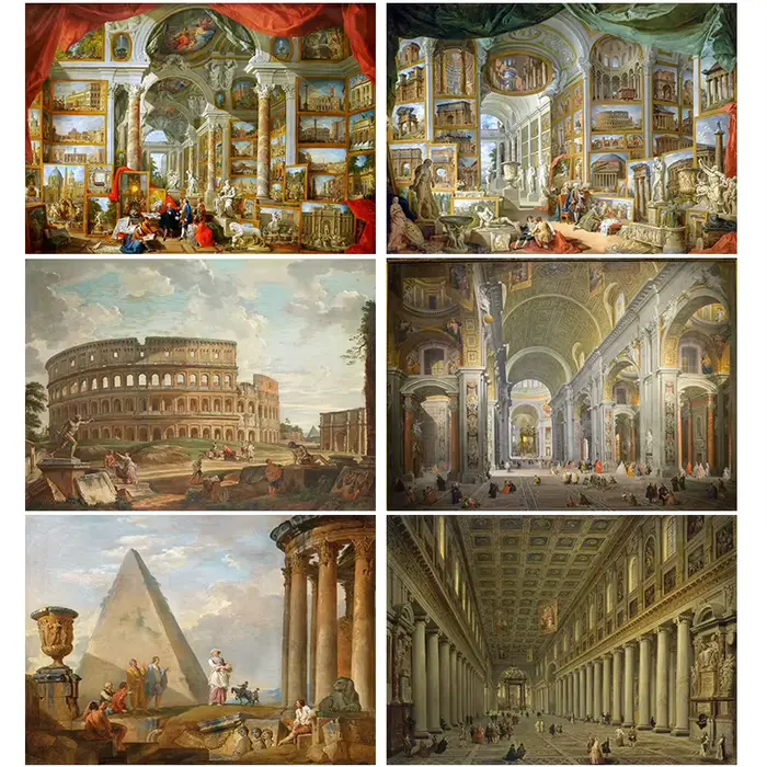 Peinture à l'huile de panthéon de la Rome antique