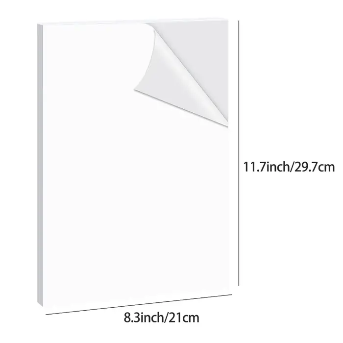 20 feuilles de papier autocollant en vinyle brillant A4