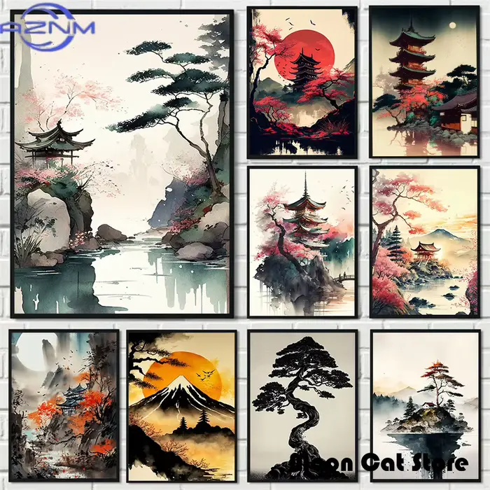 Affiche Paysage Zen Japonais AZNM