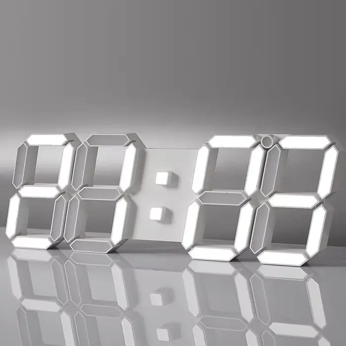 Grande horloge murale LED 3D avec télécommande, horloge électronique au Design moderne avec fonction