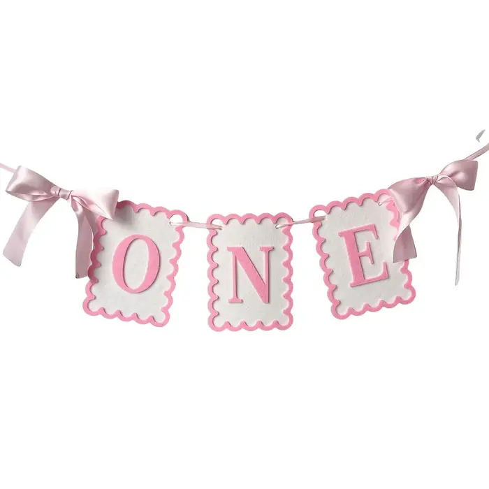 Rose bleu une lettre bannière fond décoration murale un an bébé 1er anniversaire fête faveur bébé do
