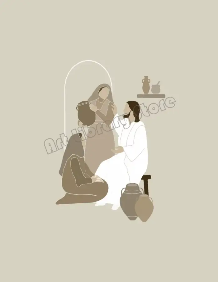 Affiche religieuse abstraite de Jésus avec une femme Sincomparator, peinture sur toile, décoration d