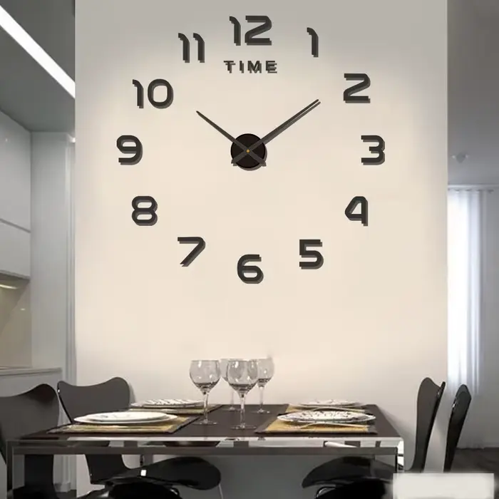 Grande Horloge Murale 3D à Quartz