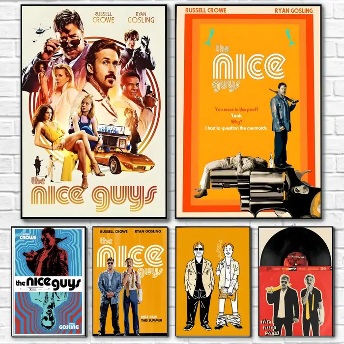 Affiche de film d'action et de comédie T-The Nice Guys
