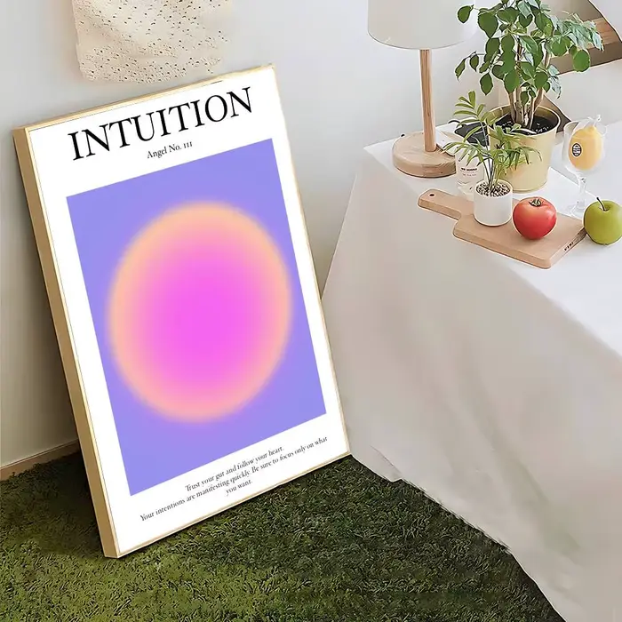 Affiche sur toile avec numéro d'ange 111, énergie de manifestation, Aura, peinture sur toile, décoration murale pour la maison, impression pour décoration de salon