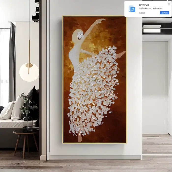 Danseur de ballet peint à la main peinture abstraite couteau à palette sur toile