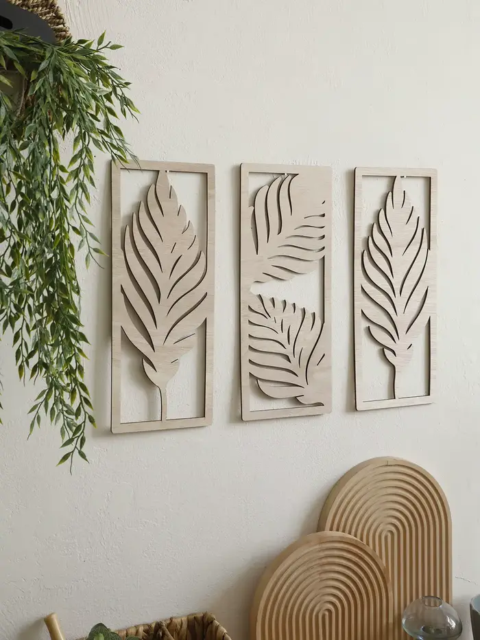 Décor mural d'art en bois bohème