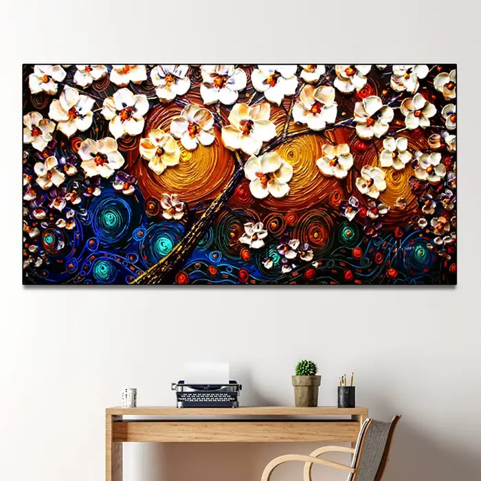 Peinture à l'huile de fleurs