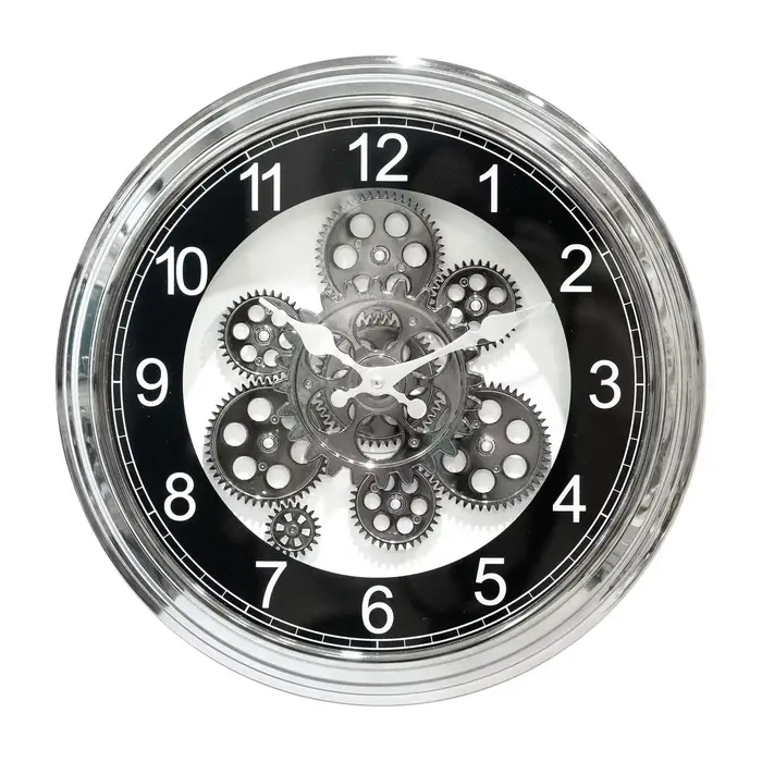 Horloge murale transparente à engrenages mobiles Steampunk, Vintage, industrielle, grande horloge à