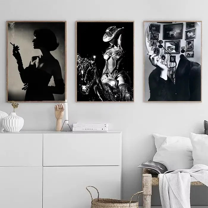 Affiche de conception artistique en noir et blanc