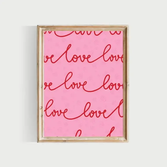 Affiches de cœur d'amour romantique rose pour la saint-valentin