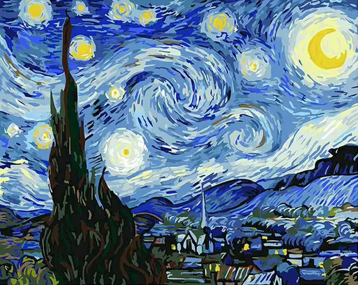 Gatyztoire Van Gogh peinture à l'huile par numéros paysage peinture par numéros sur toile paysage sa