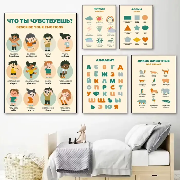 Affiche éducative russe en toile