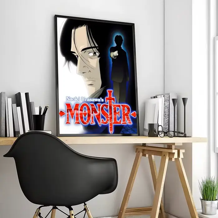 N-Naoki Urasawa S Monster Anime peinture calligraphie toile affiche: sans plis imperméable Durable t