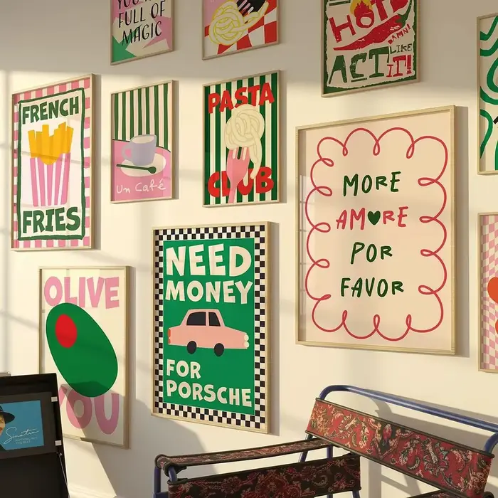 Affiche de citation artistique couleur alimentaire